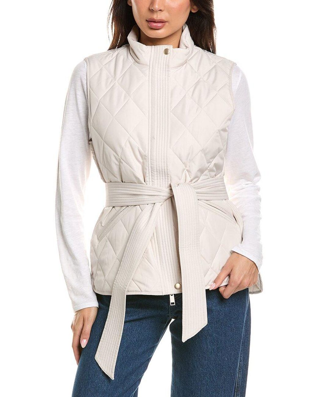 Splendid White Quilted Crop Vest