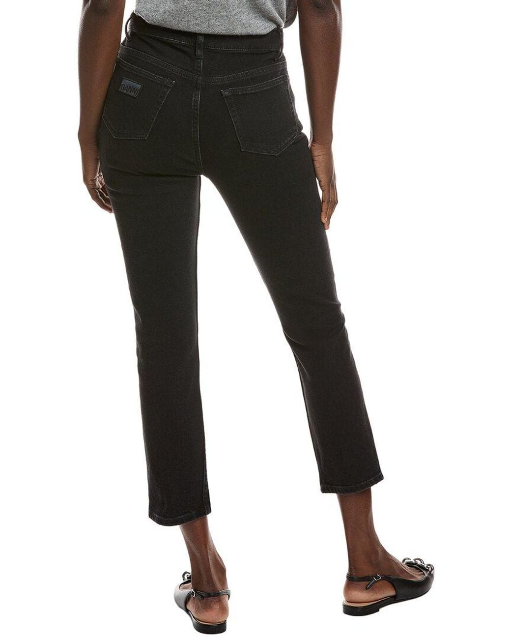 Ganni Black Cutye Cropped Jean
