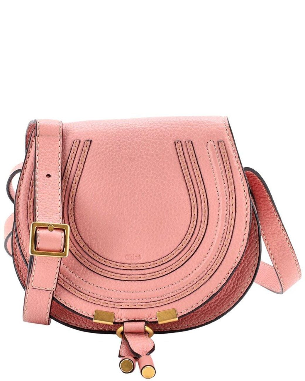Chloé Pink Leather Marcie Crossbody Small (Authentic Pre-Loved)