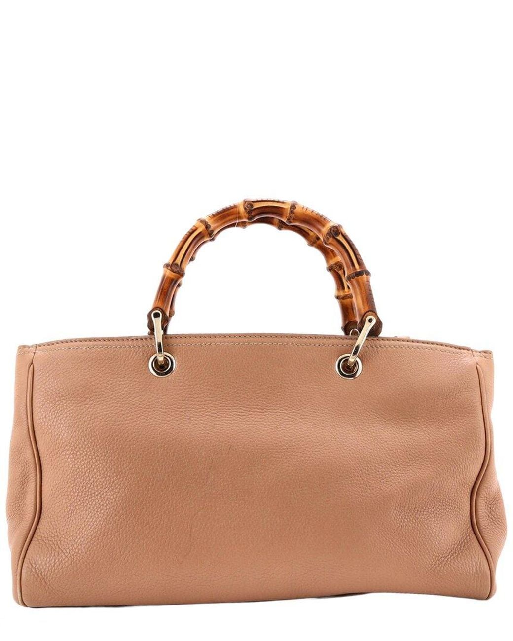Gucci Brown Leather Bamboo Shopper Tote Medium (Authentic Pre-Loved)