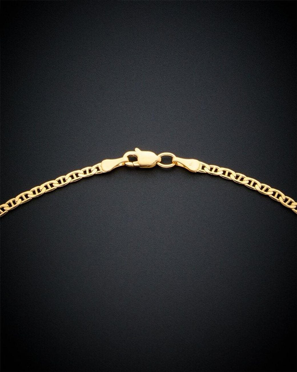 Italian Gold Black 18k Semi-solid Mariner Necklace