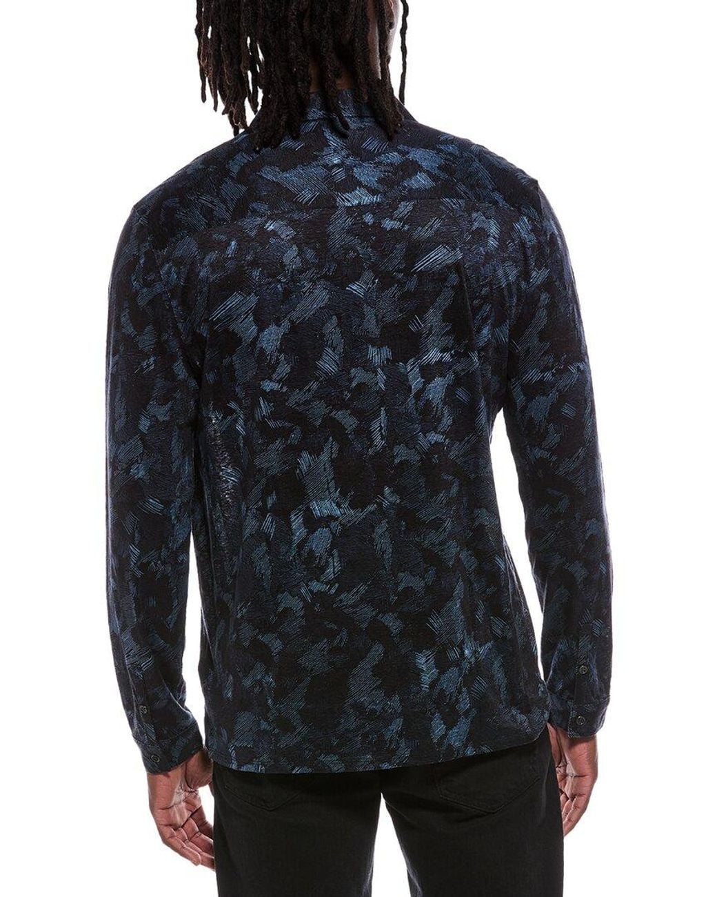 John Varvatos Blue Vienne Linen Shirt for men