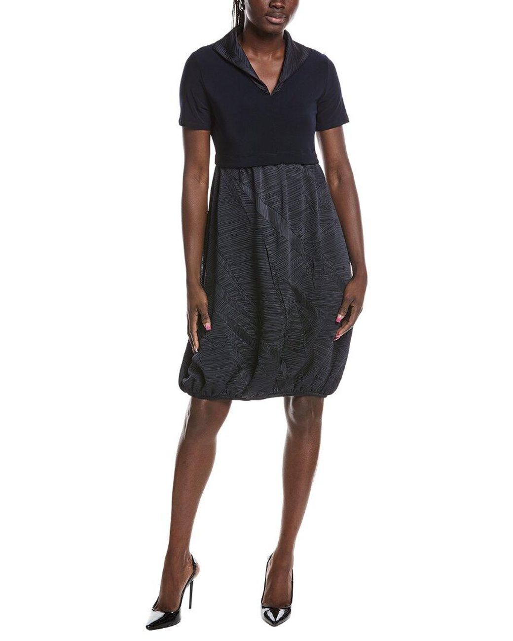 Joseph Ribkoff Black Textured Mini Dress