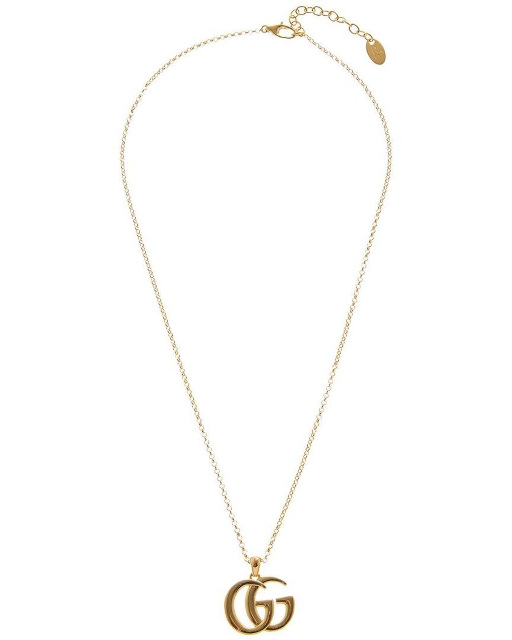 Gucci Metallic Gg Marmont Pendant Necklace