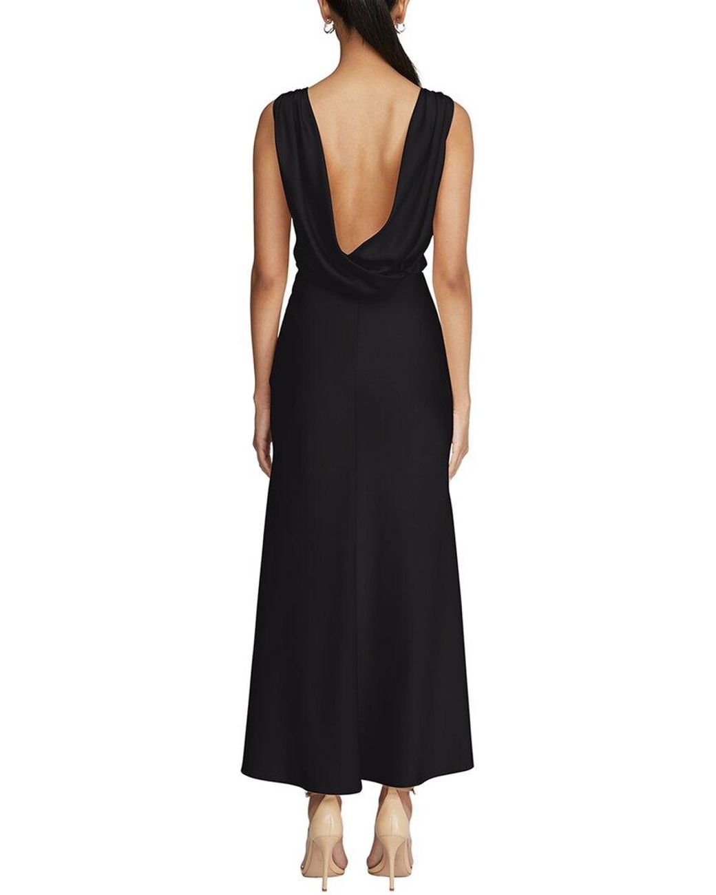 Halston Heritage Black Aubrie Midi Dress