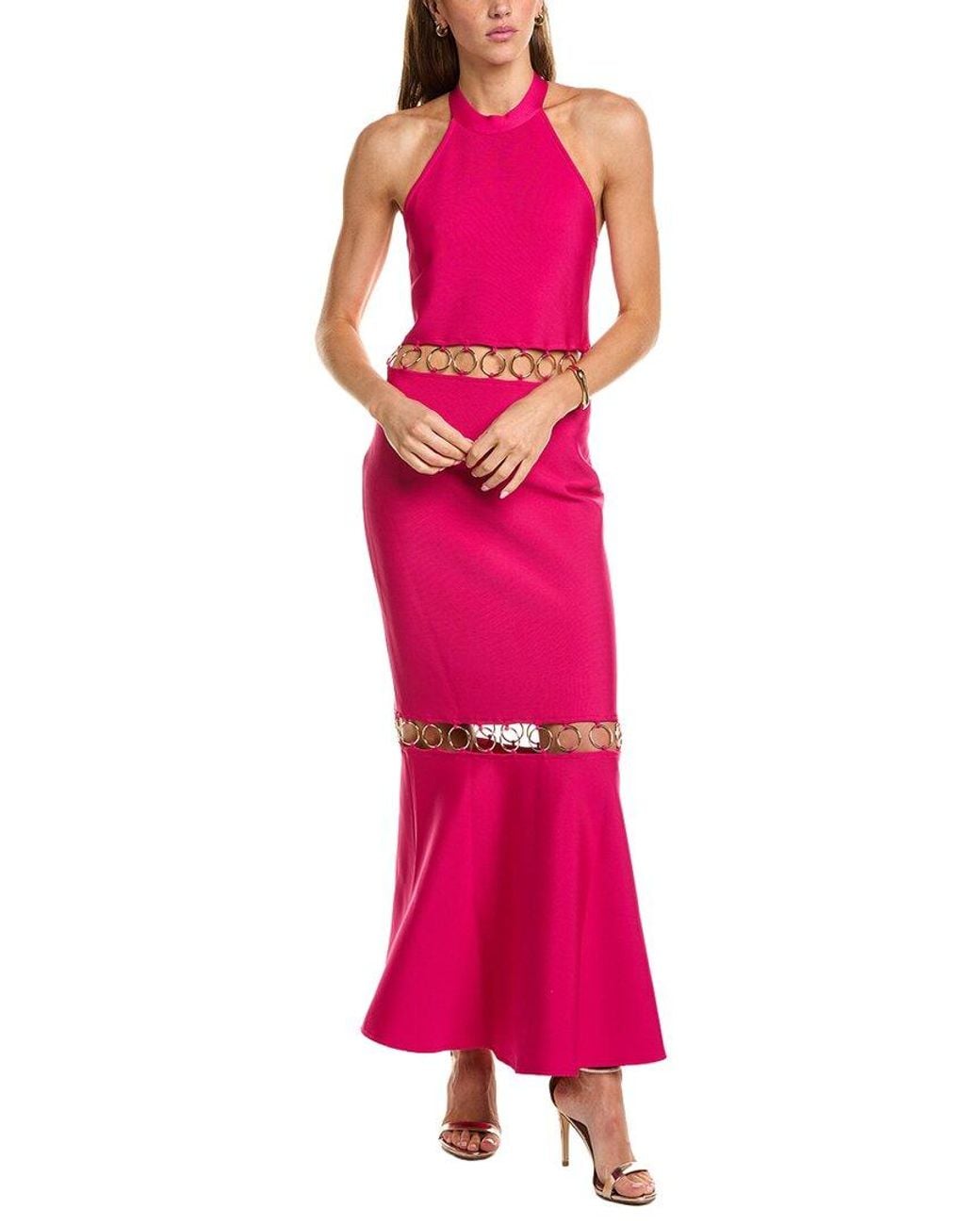 Elliatt Pink Naomi High Neck Gown