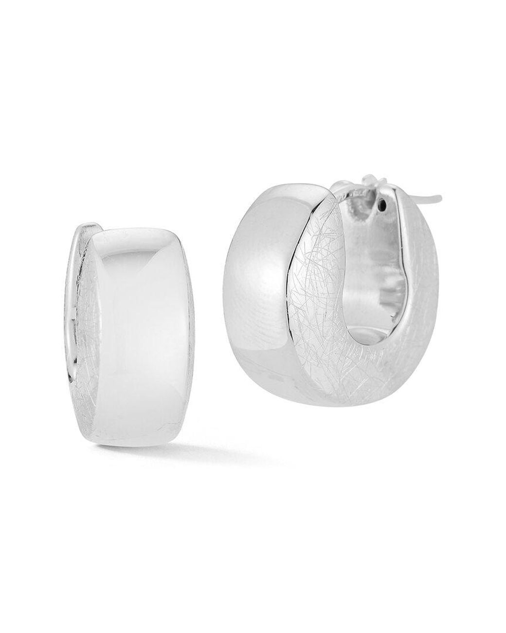 Sphera Milano White Silver Hollow Chunky Hoops