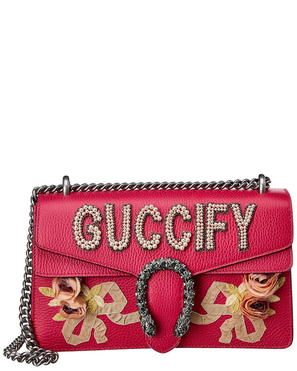Gucci 400249 Small Dionysus Pink Leather Shoulder Bag | Lyst