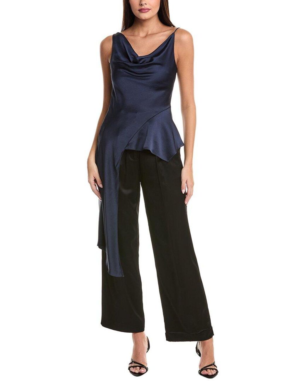 Jonathan Simkhai Blue Ronnie Asymmetric Top