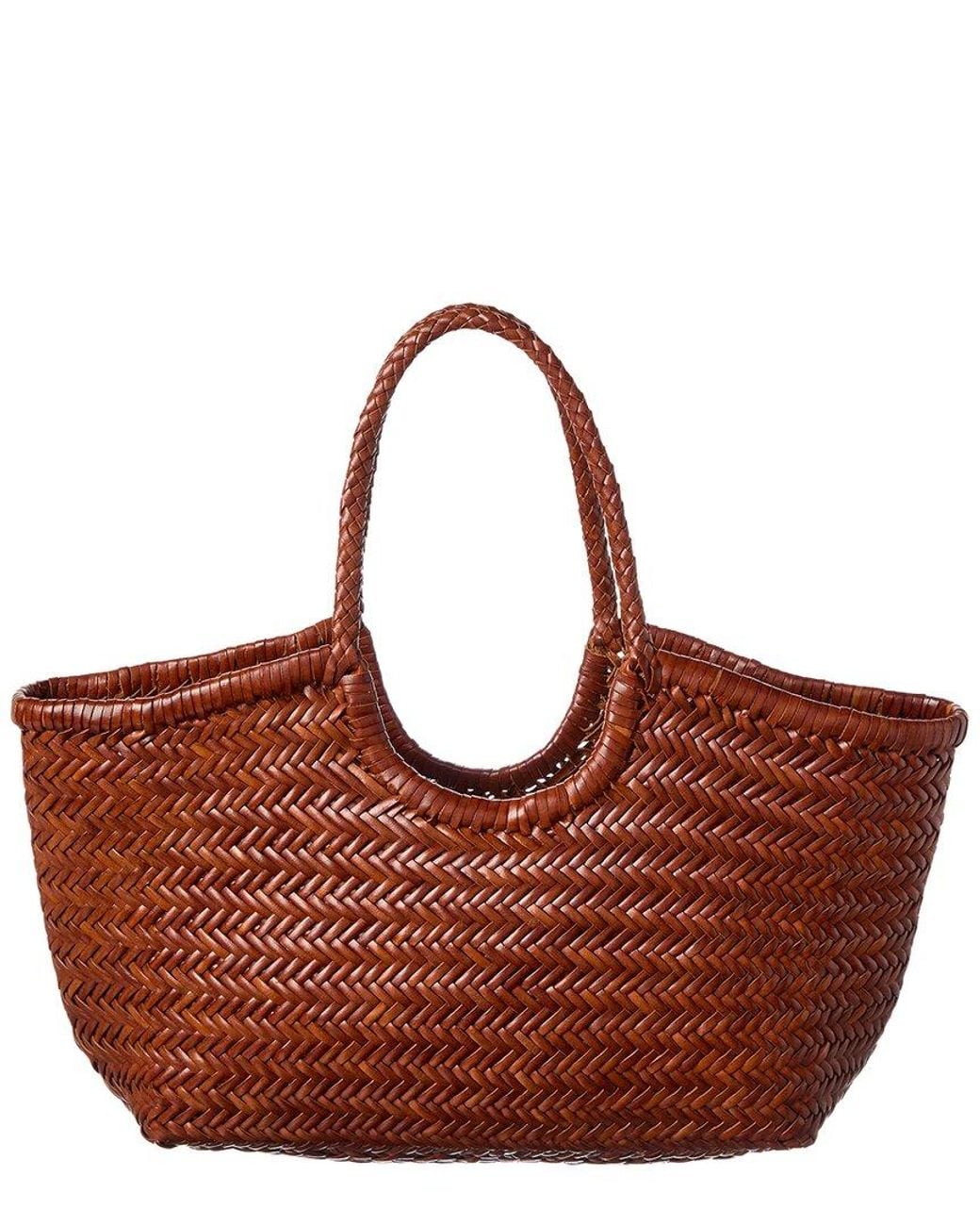 Dragon Diffusion Brown Santa Croce Big Leather Tote