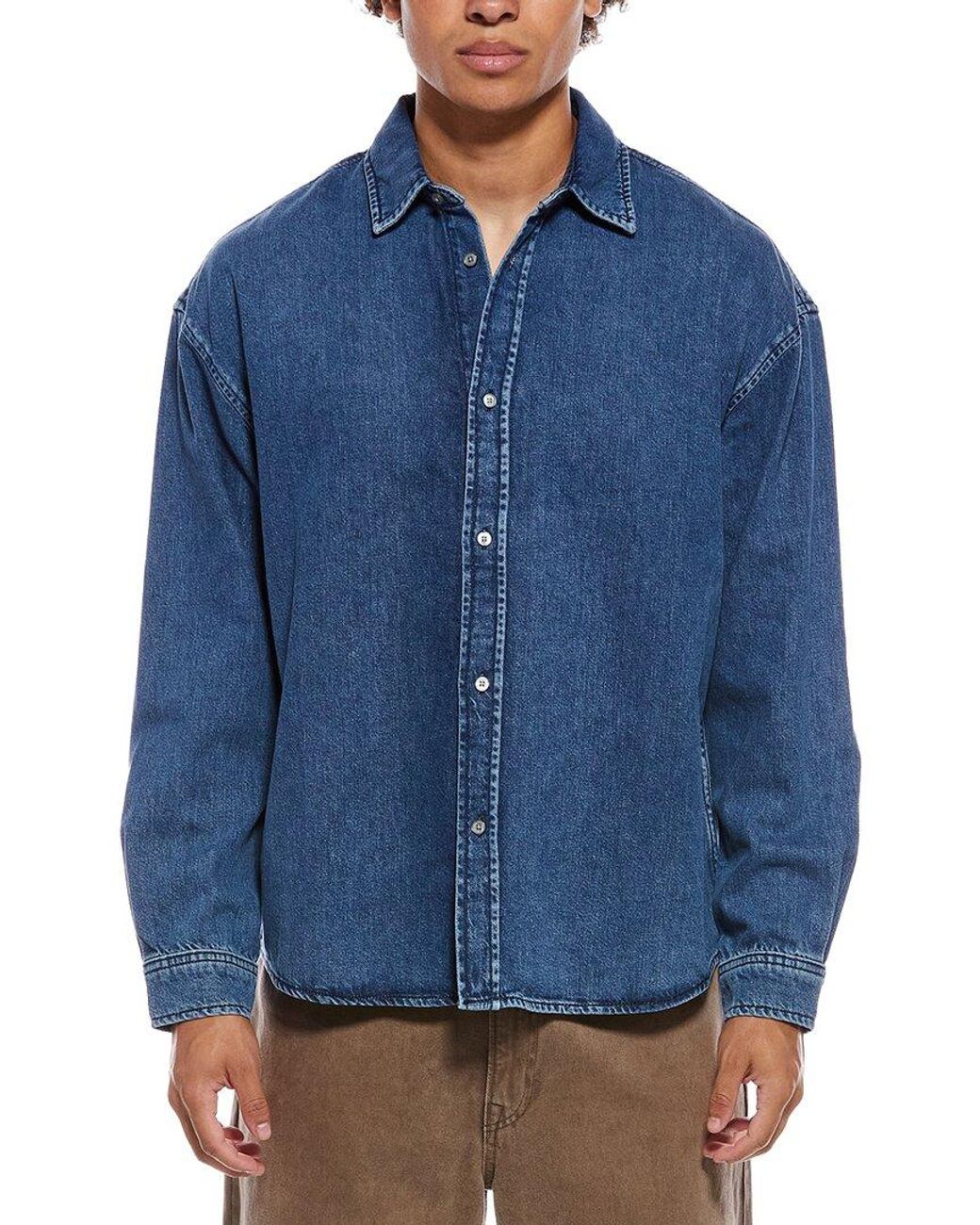 FRAME Blue Relaxed Denim Shirt for men