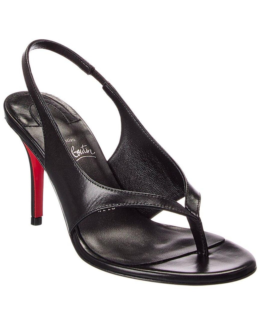 Christian Louboutin Metallic Miss Z Infradita 80 Leather Slingback Sandal