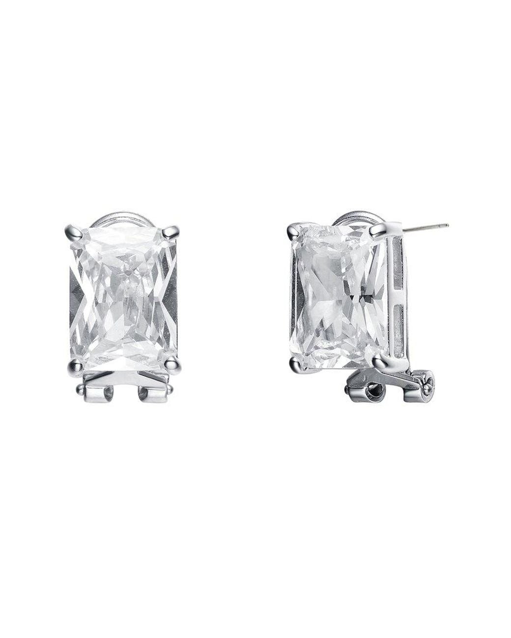 Genevive Jewelry Metallic Silver Cz Studs