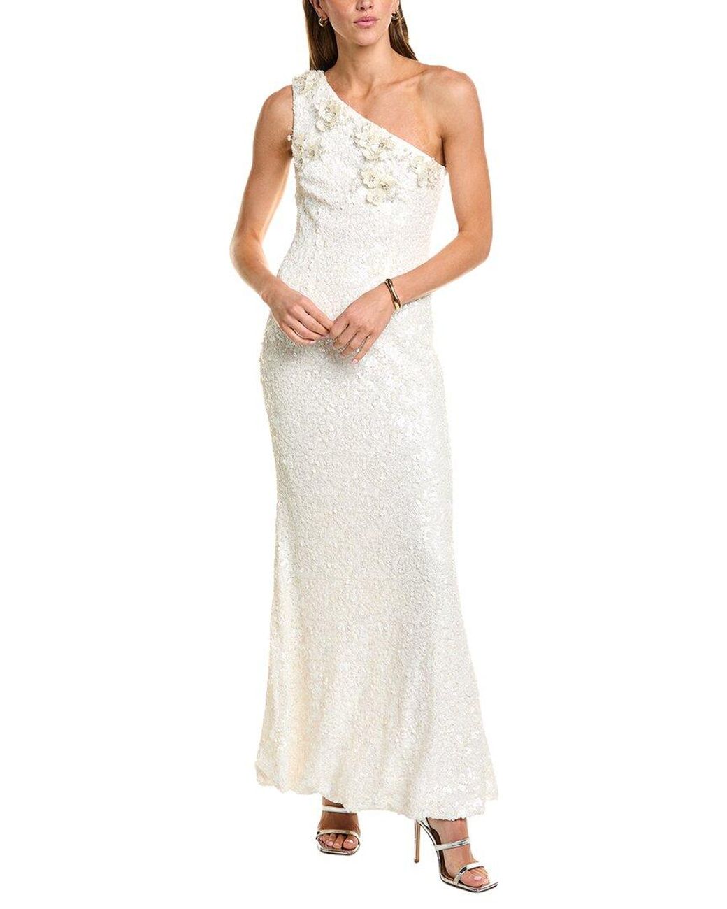 Elliatt White Alessia One Shoulder Gown
