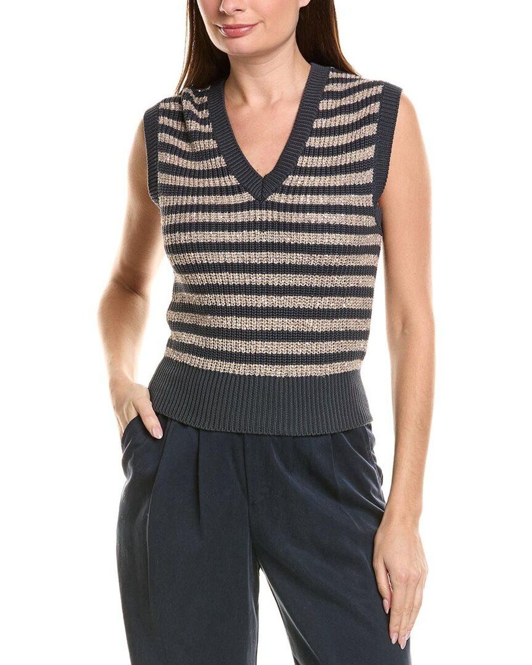 Brunello Cucinelli Black Estivo Sweater Vest