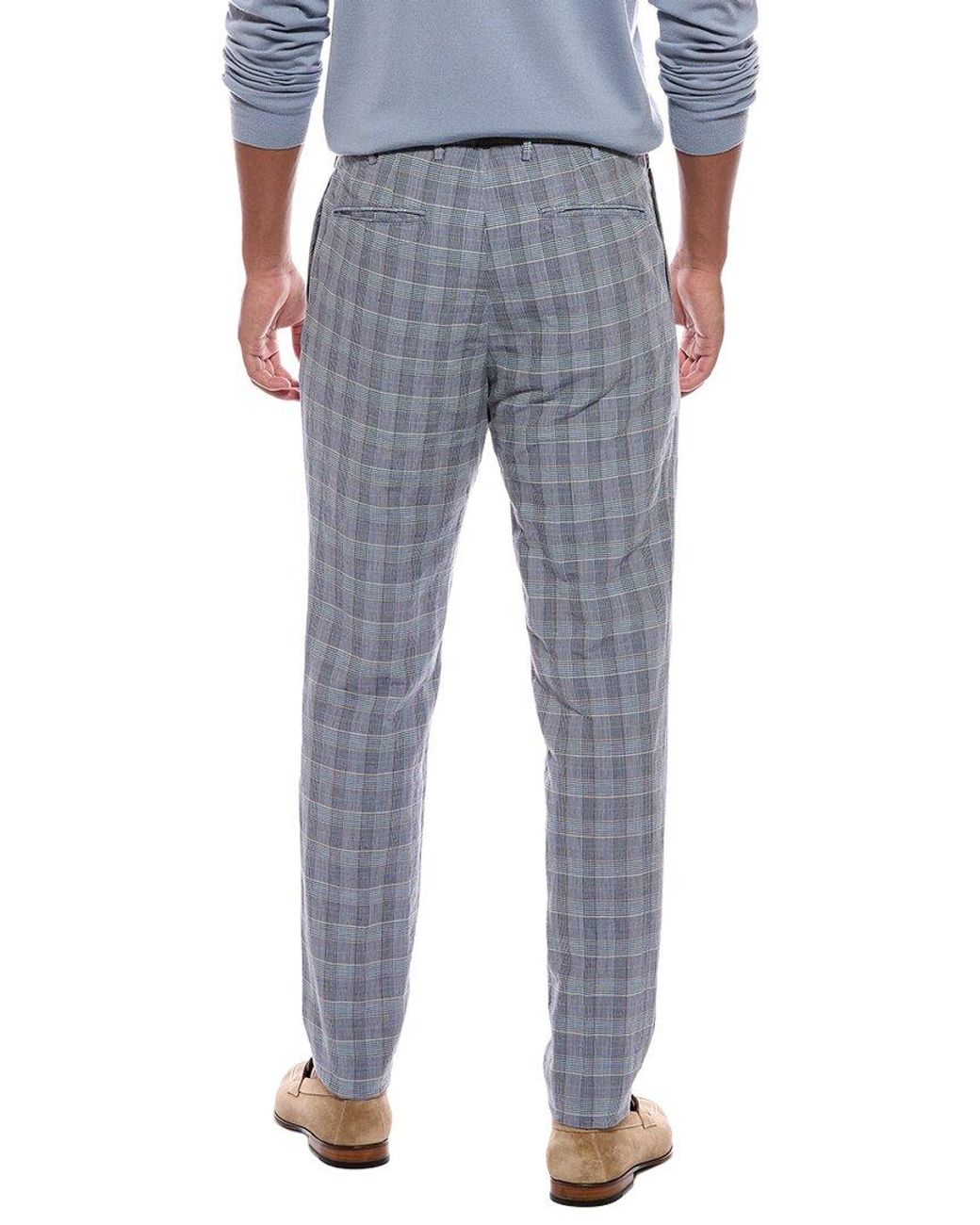 Slowear Blue Incotex Linen-Blend Single Pleat Regular Fit Pant for men