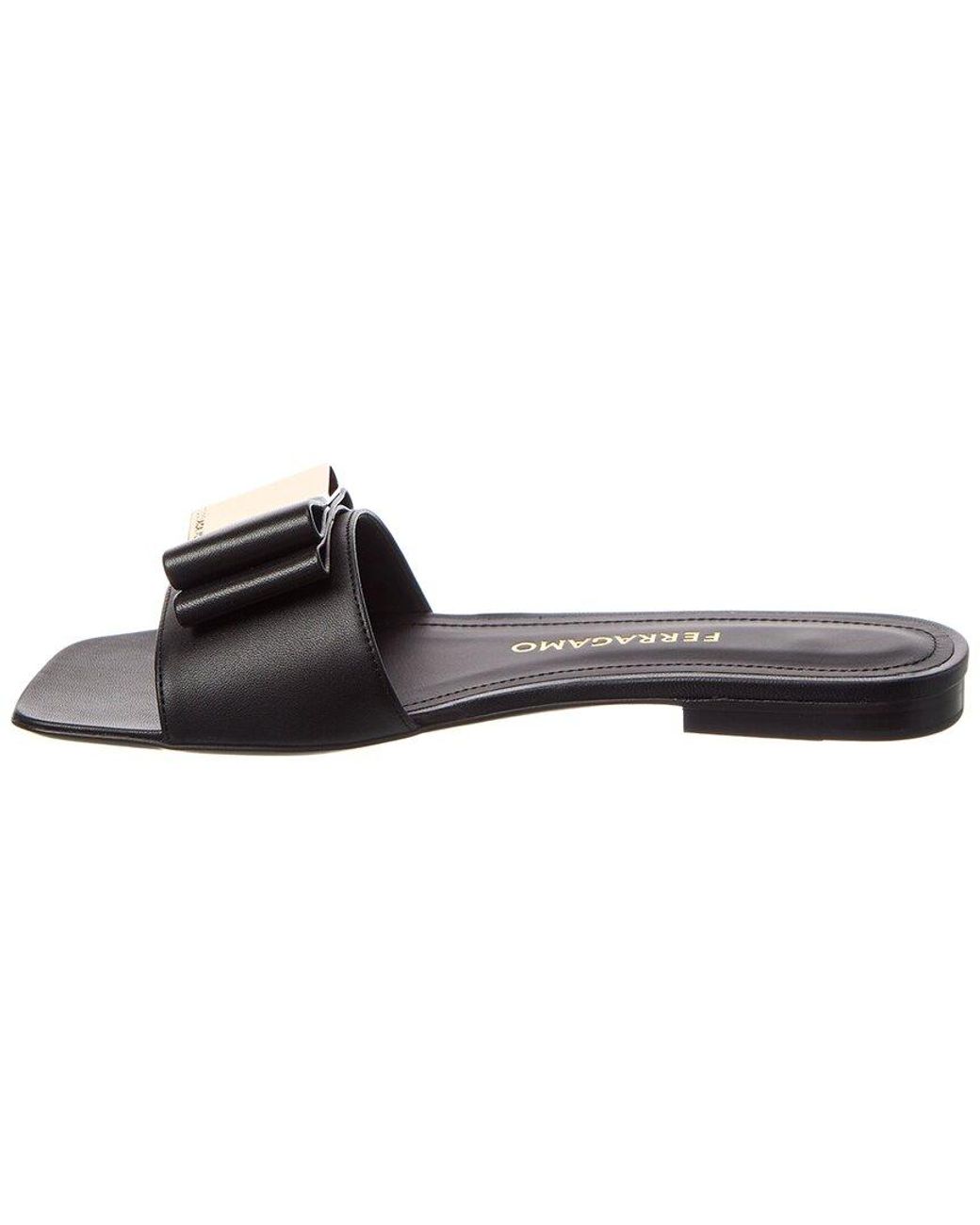 サンダル・ミュール Ferragamo SANDALS WOMAN LYANA Ferragamo Lyana Leather Sandal in Black | Lyst Canada