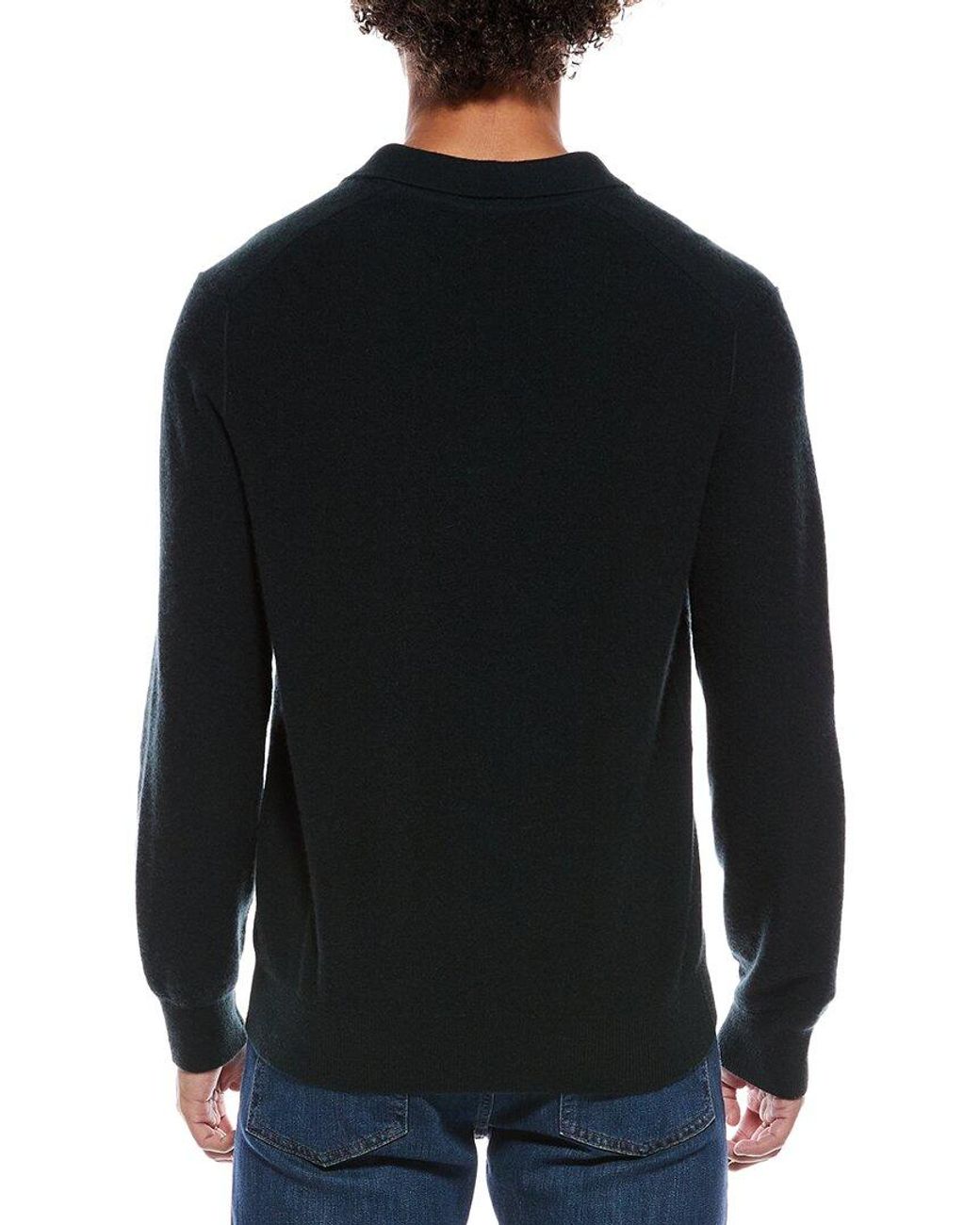 Vince Black Boiled 100% Cashmere Johnny Collar Sweater for men