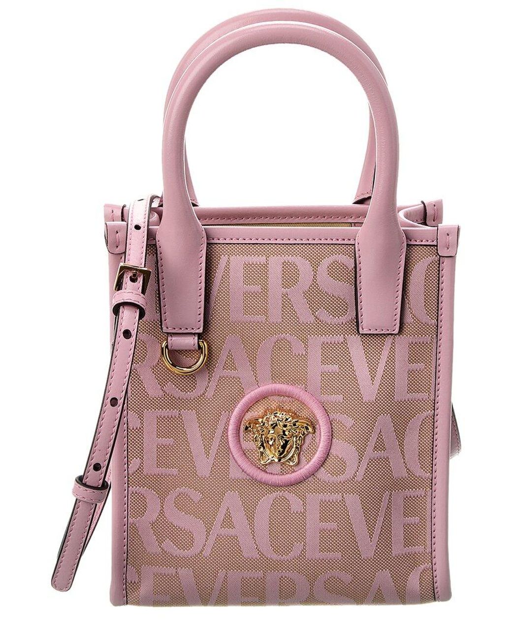 Versace Allover La Medusa Crossbody Bag, Female, Pink+print, One Size
