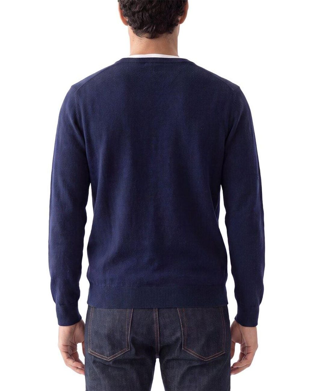Forte Blue Cashmere 100% Cashmere V-Neck 100% Cashmere Sweater for men