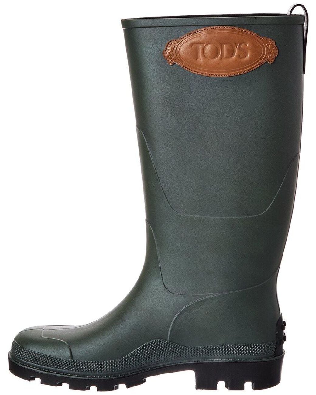 Tod's Green Rubber Rainboot for men