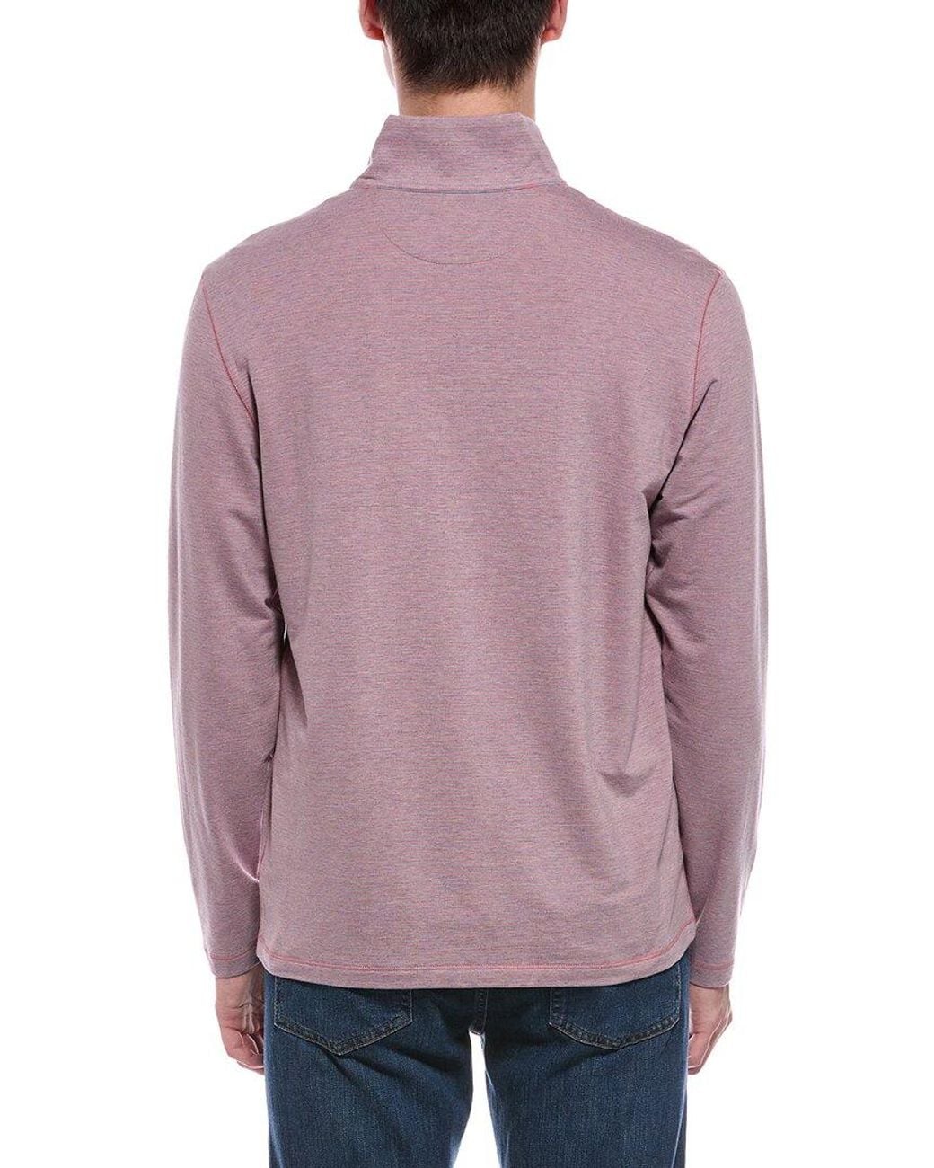 Faherty Brand Purple Movement Quarter Zip Pullover for men