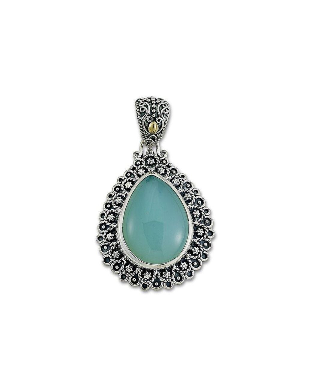 Samuel B. Multicolor 18k & Silver 11.70 Ct. Tw. Agate Pendant
