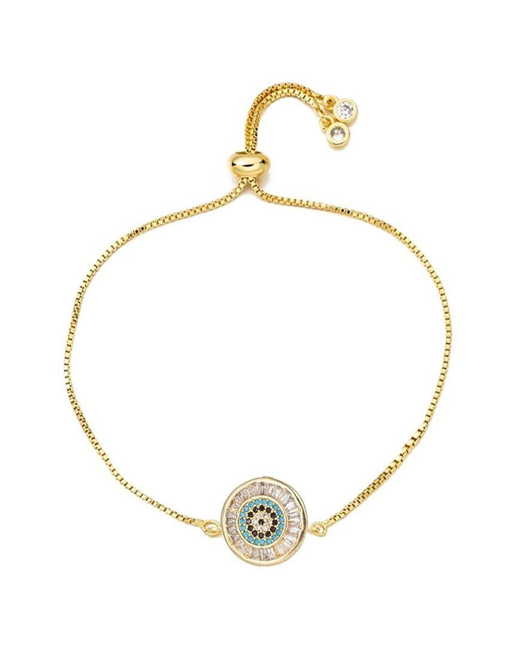 Eye Candy LA Metallic Luxe Collection 18k Plated Cz Morocco Eye Bracelet