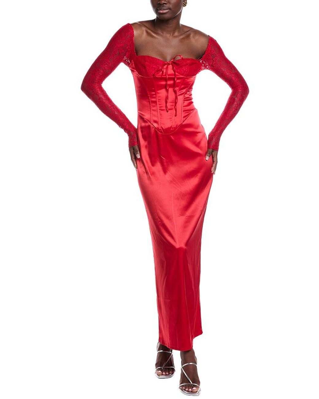 JLuxe Red Corset Maxi Dress