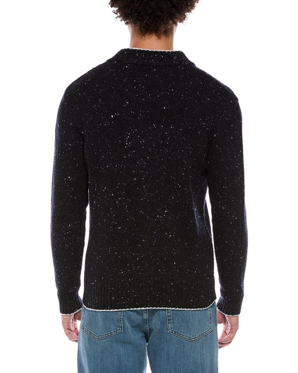 Eleventy Black Wool & Cashmere-Blend Cardigan for men