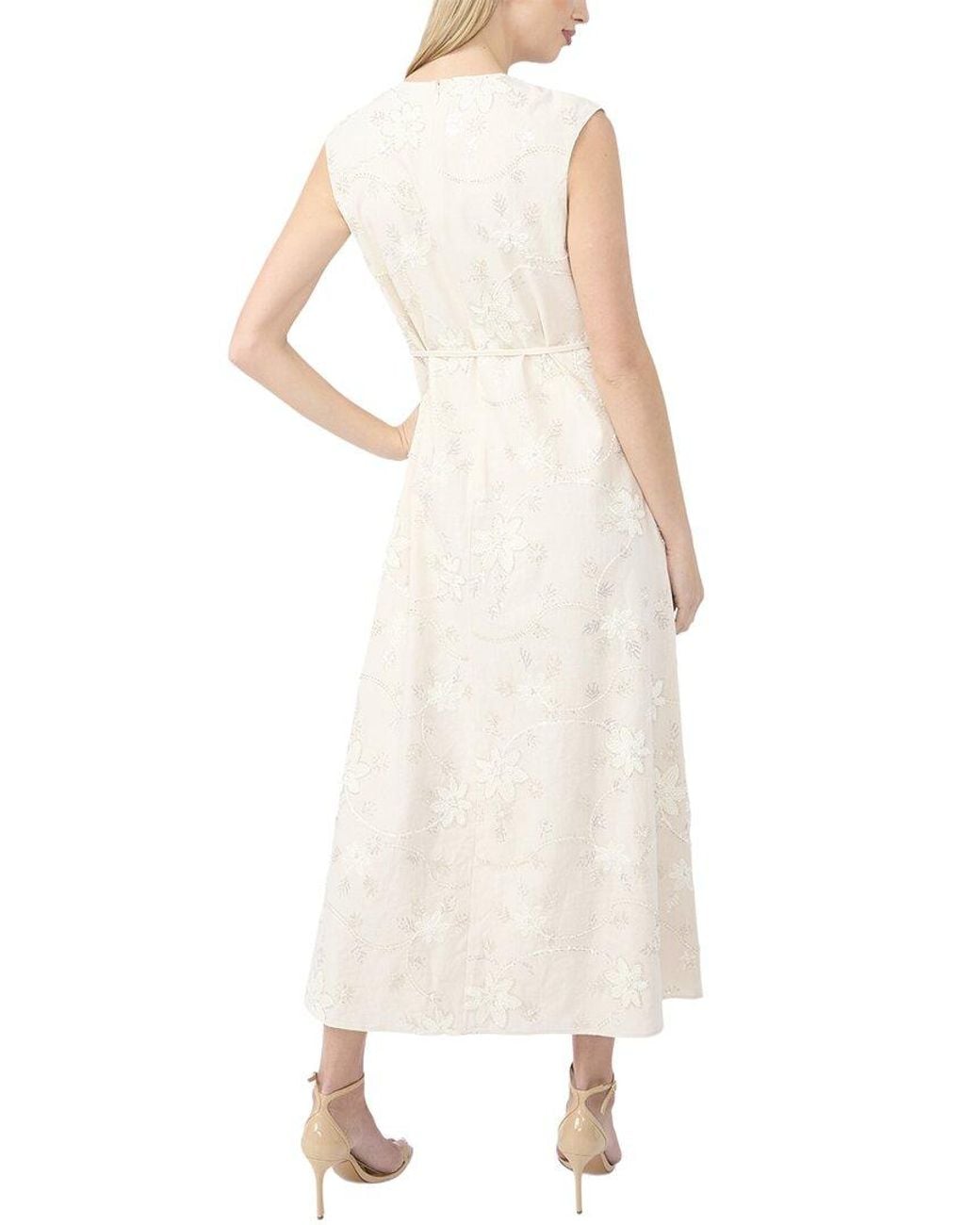 Ted Baker White Parker Linen Maxi Dress