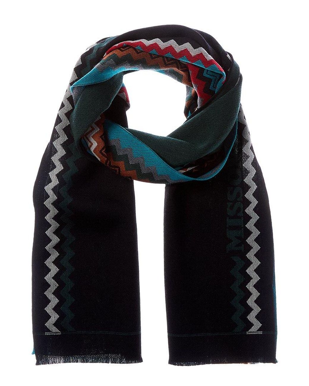 Missoni Blue Wool Scarf