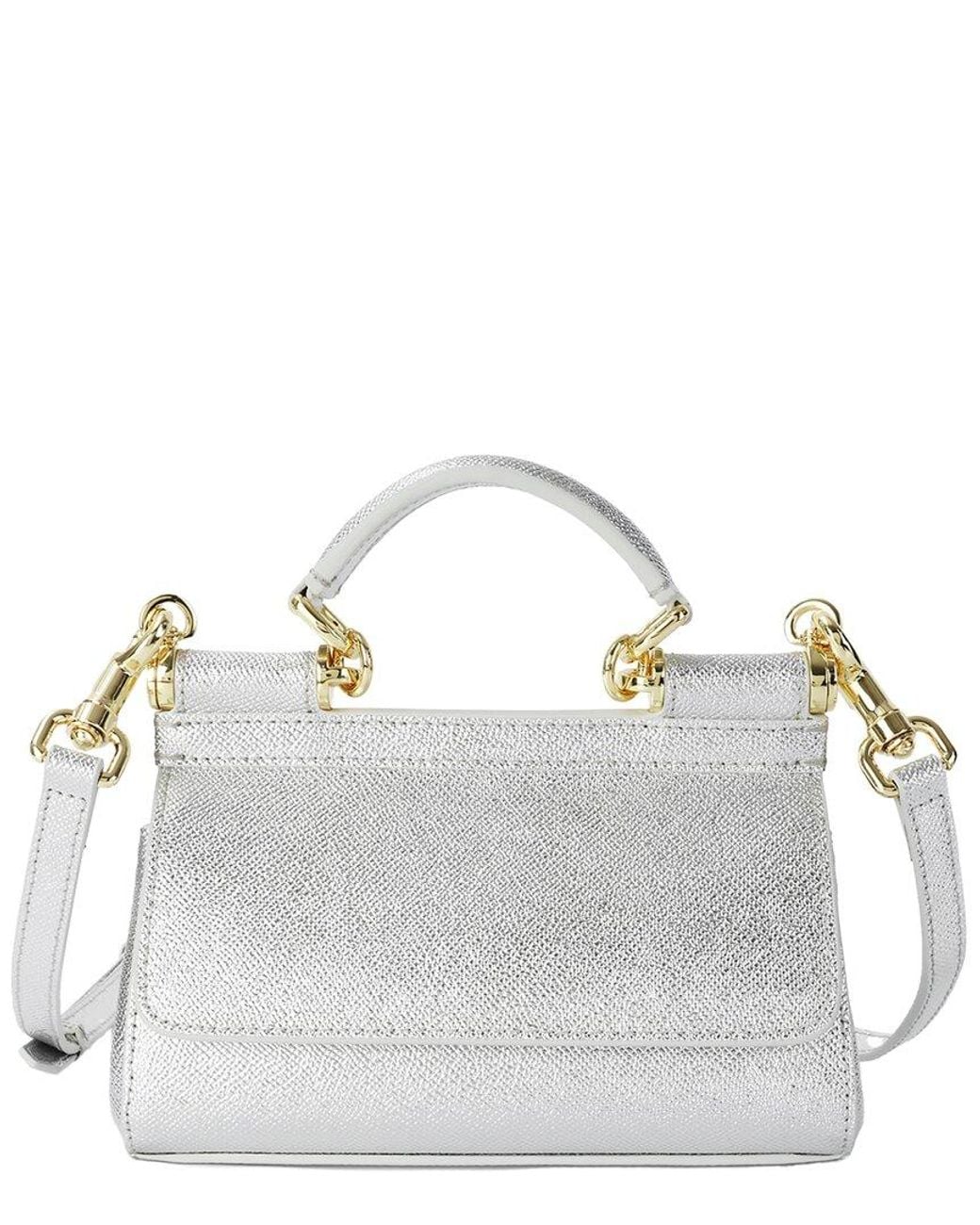 Tiffany & Fred Paris Gray Saffiano Leather Top-Handle Crossbody