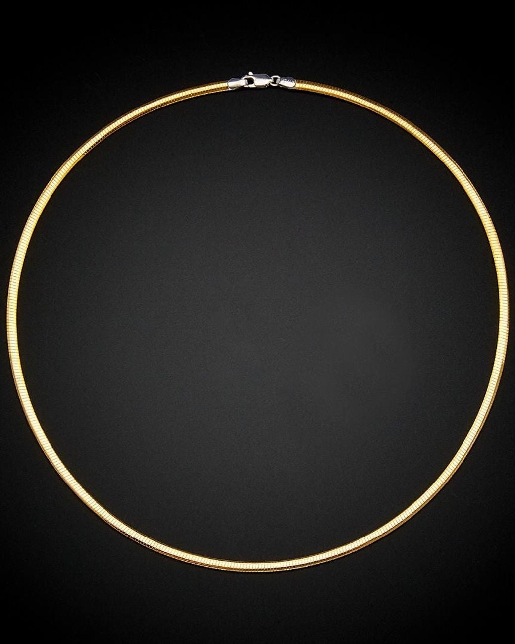 Italian Gold Black 14k Two-tone Reversible Necklace