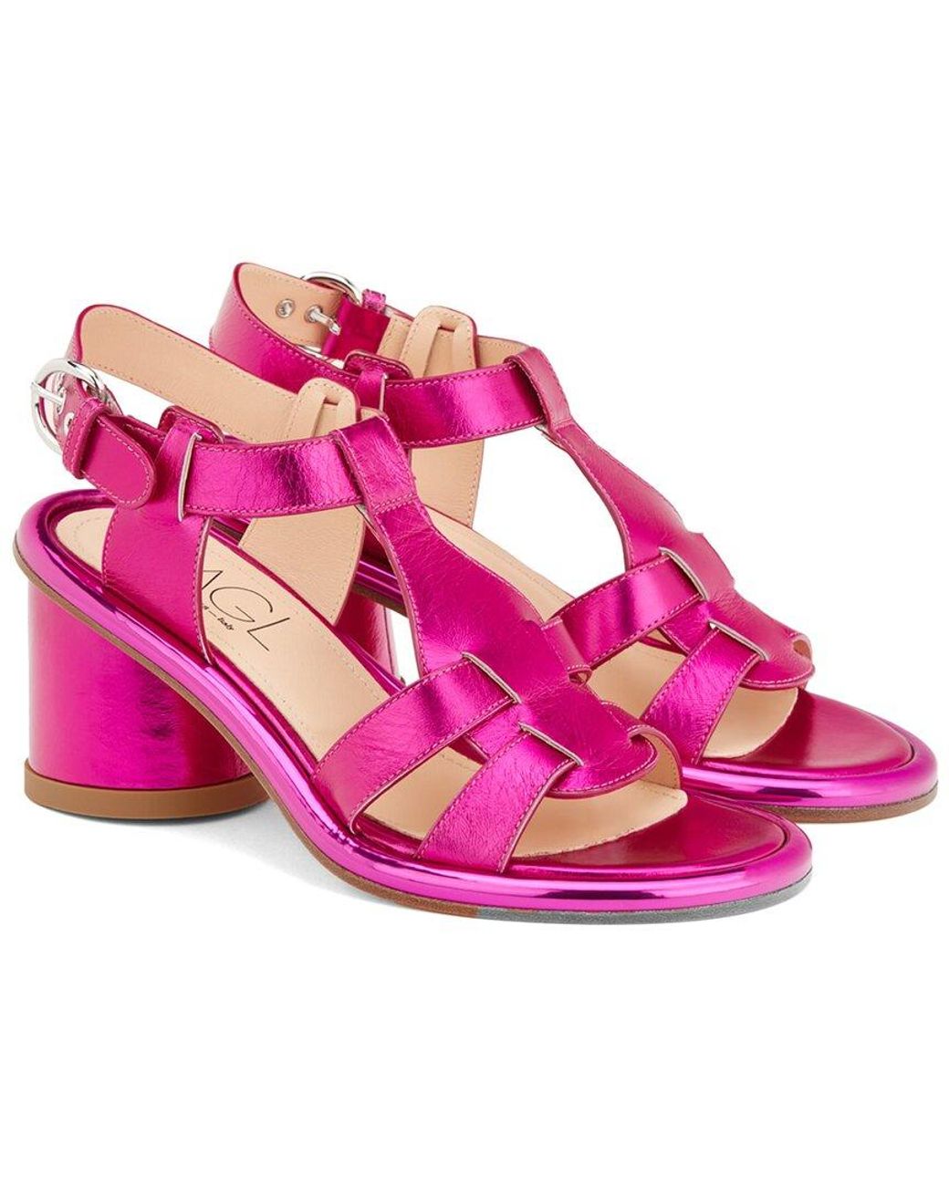 Agl Attilio Giusti Leombruni Pink Alison H Straps Leather Sandal