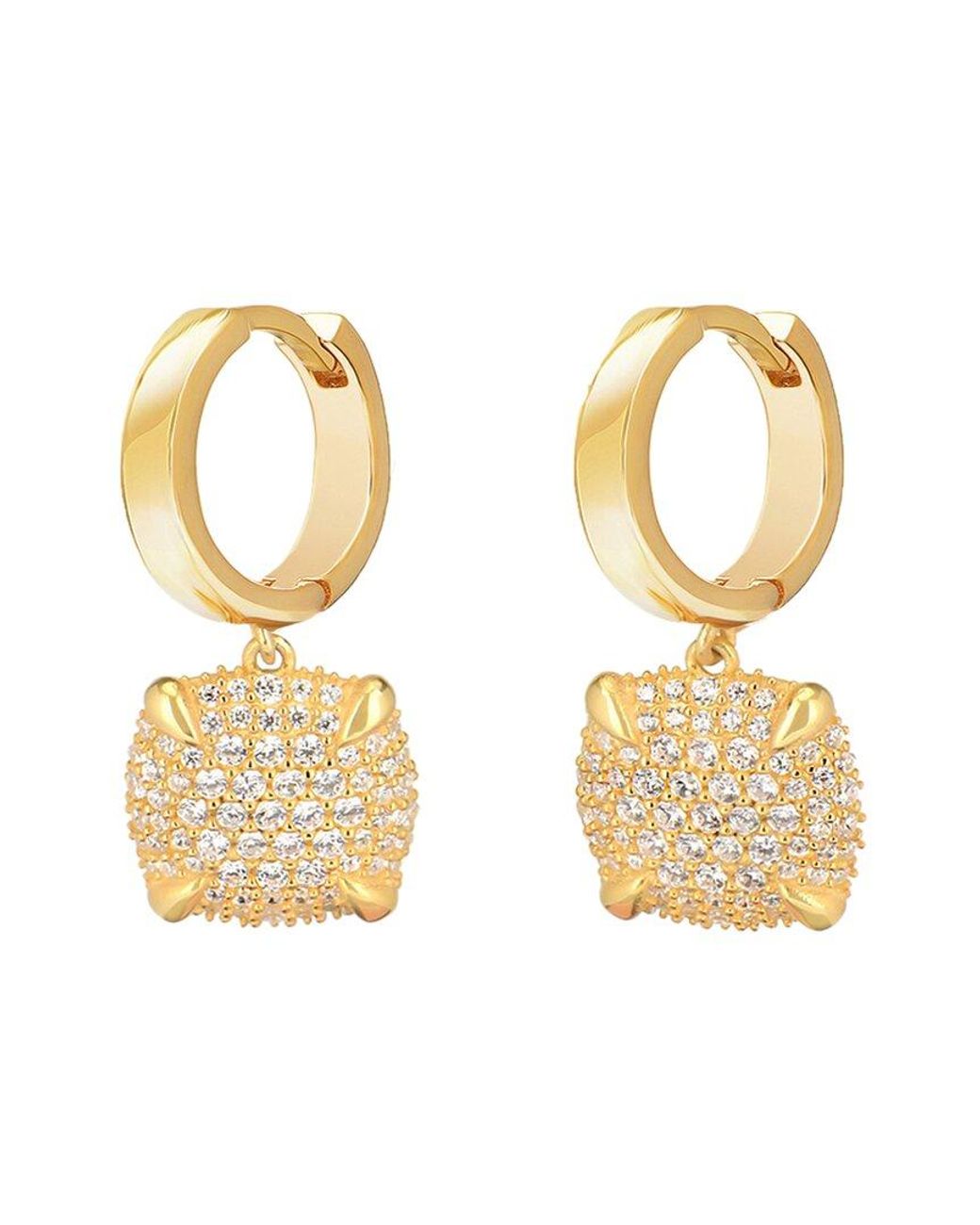 Gabi Rielle Metallic Shining Moment 14k Over Silver Cz Shimmering Harmony Drop Earrings