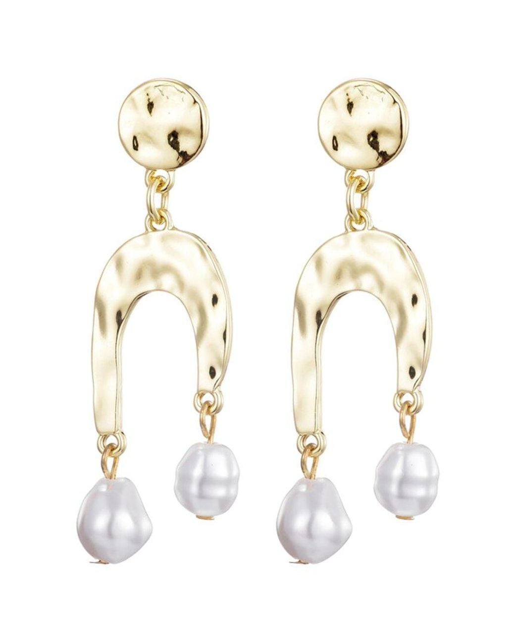 Adornia White Plated Statement Earrings