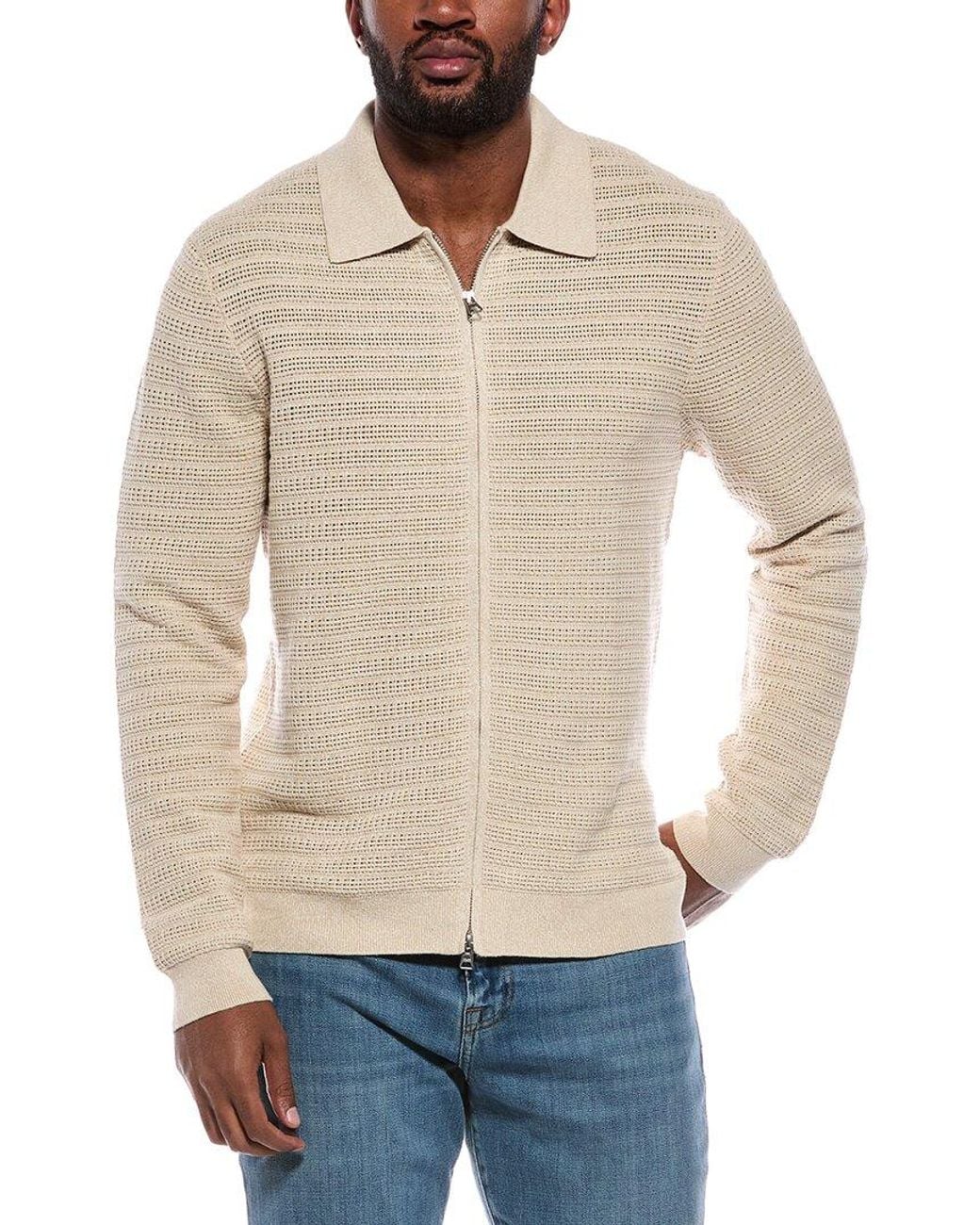 NN07 Natural Gustav Zip Sweater for men