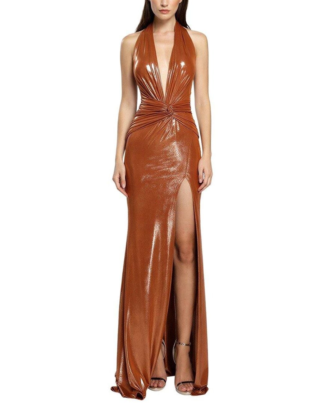 Alma King Brown Solid Maxi Dress