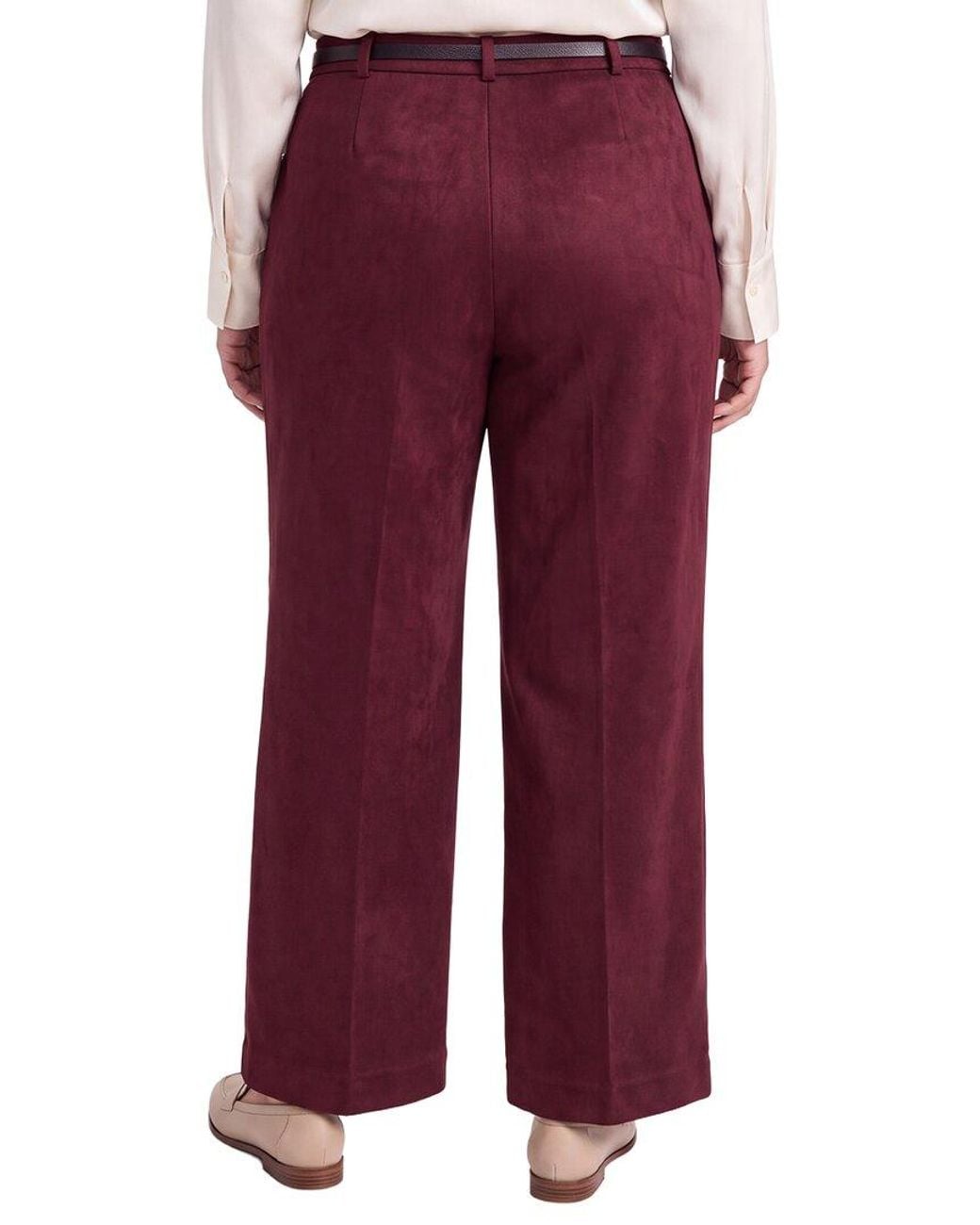 Anne Klein Red Plus Wide Leg Scuba Pant