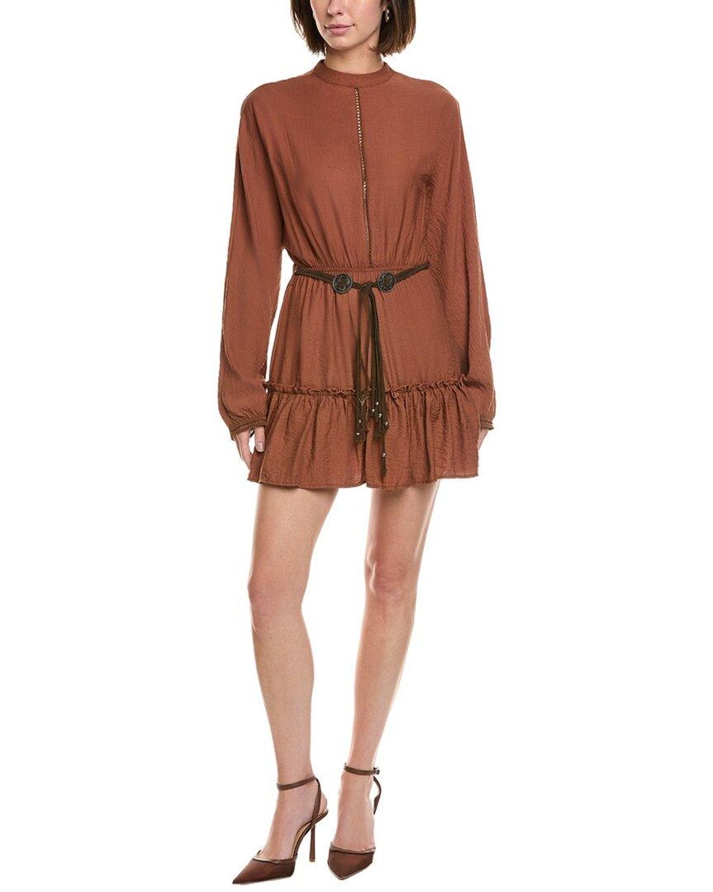 Seraphin Brown Mini Dress