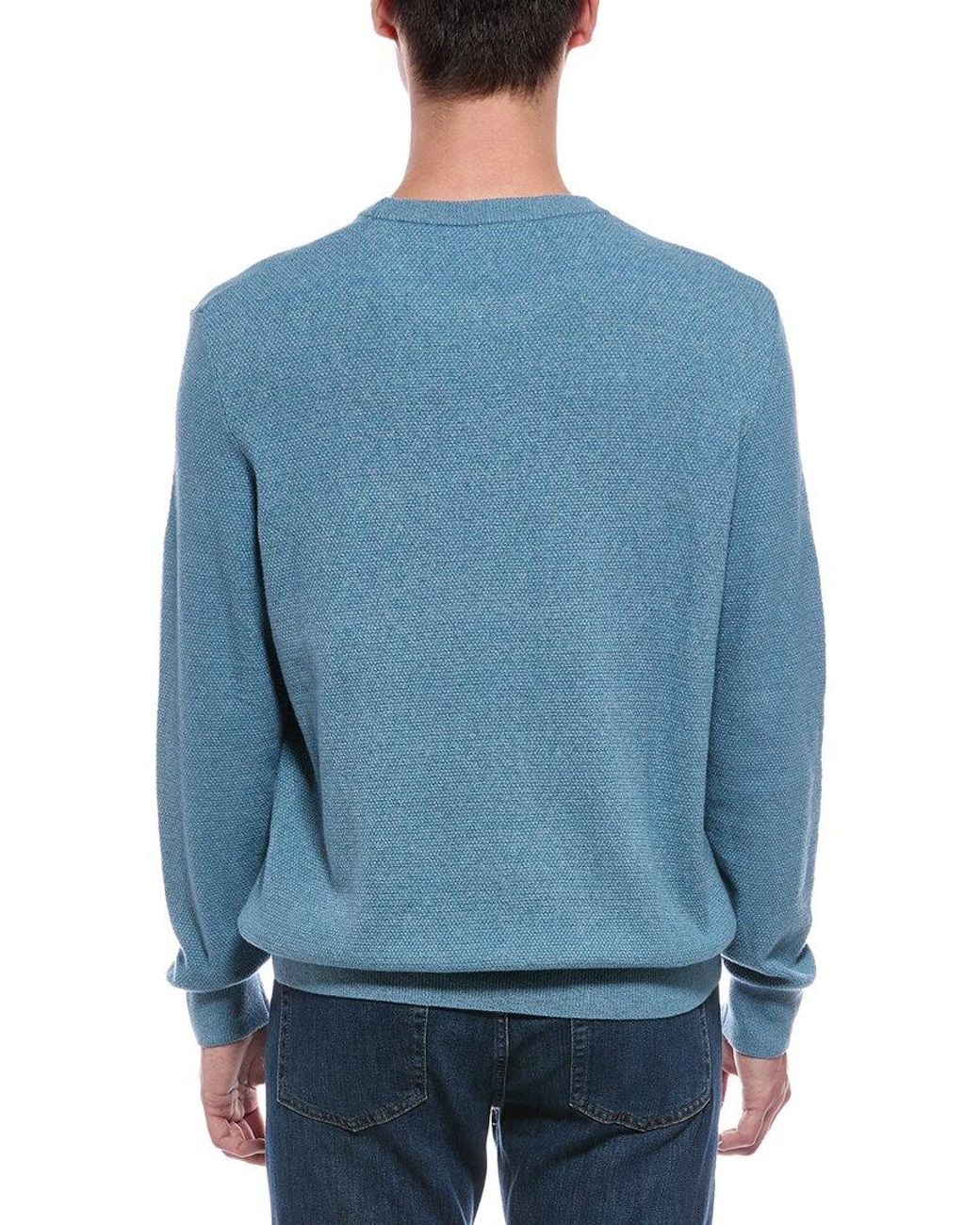 Faherty Brand Blue Jackson Crewneck Sweater for men