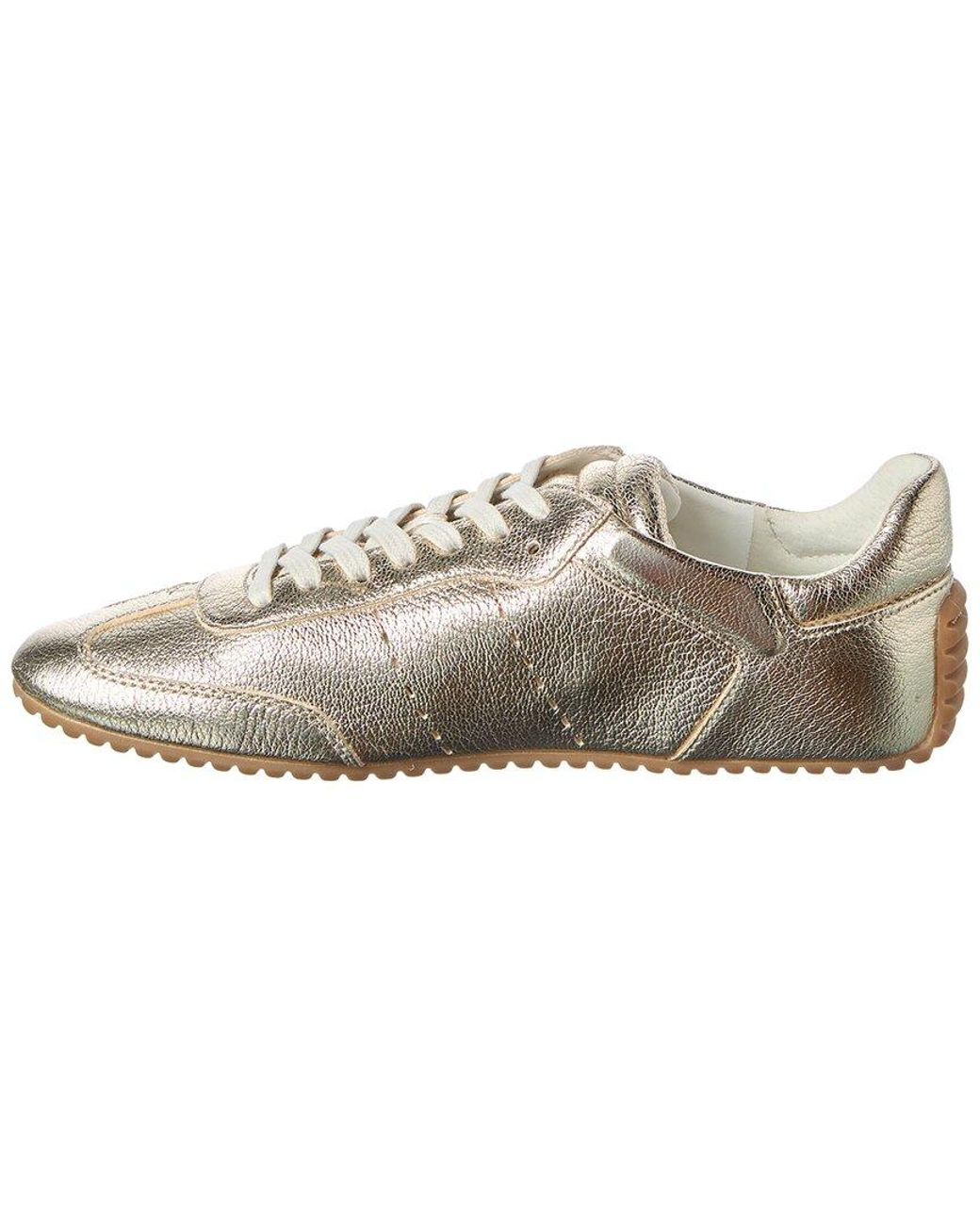 Odissi White Laminated Metallic Leather Sneaker