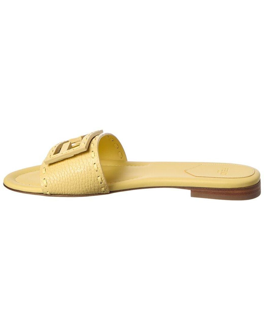 Fendi Yellow Baguette Leather Sandal