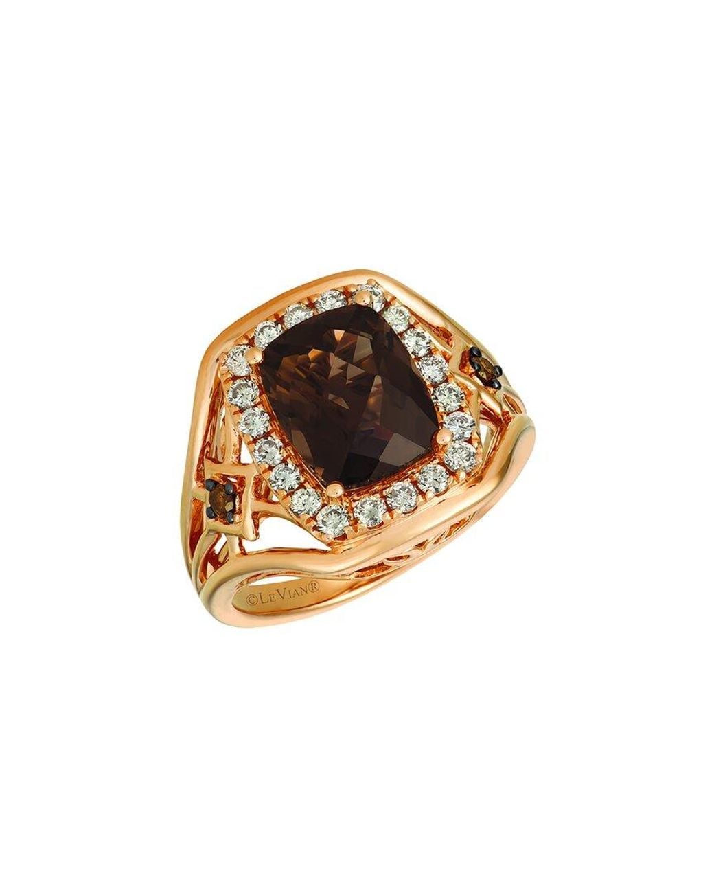 Le Vian Metallic Chocolate Quartz® 14k Rose Gold 3.12 Ct. Tw. Diamond & Smoky Quartz Cocktail Ring