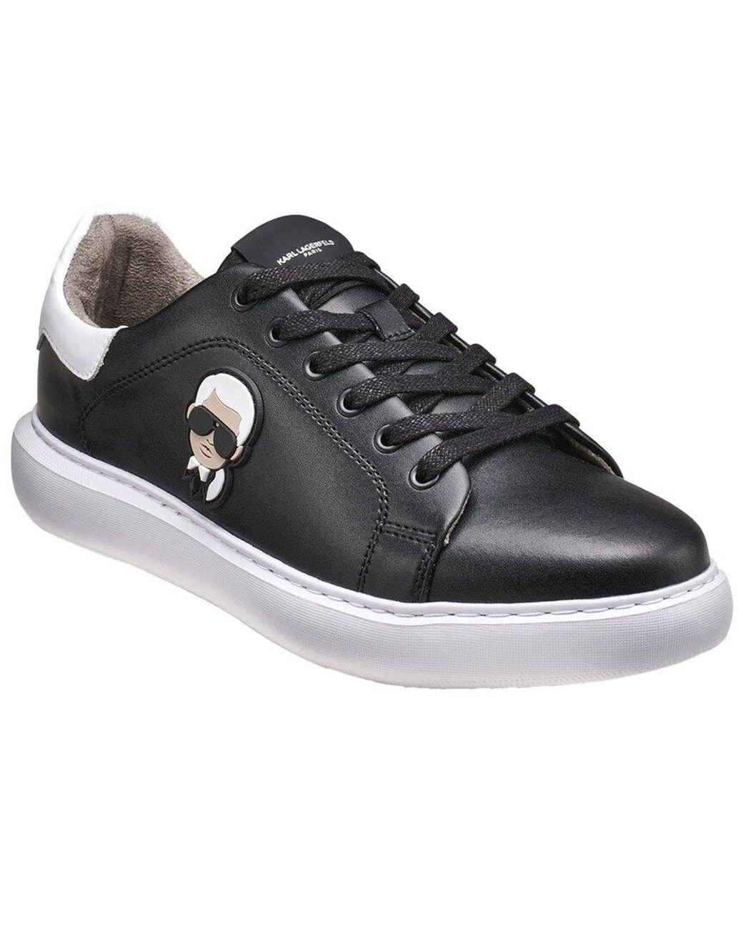 Karl Lagerfeld Black Leather Sneaker for men