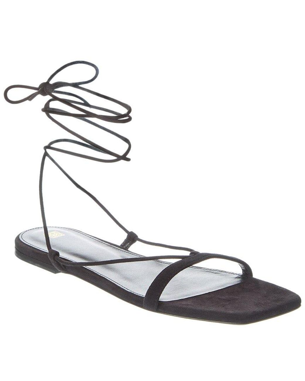 Totême Metallic Tie-fastening Suede Sandal
