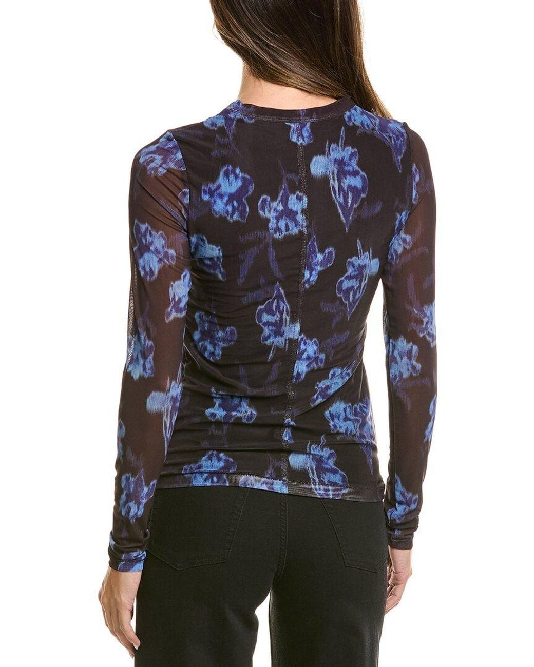 Rag & Bone Blue Yana Printed Mesh T-Shirt