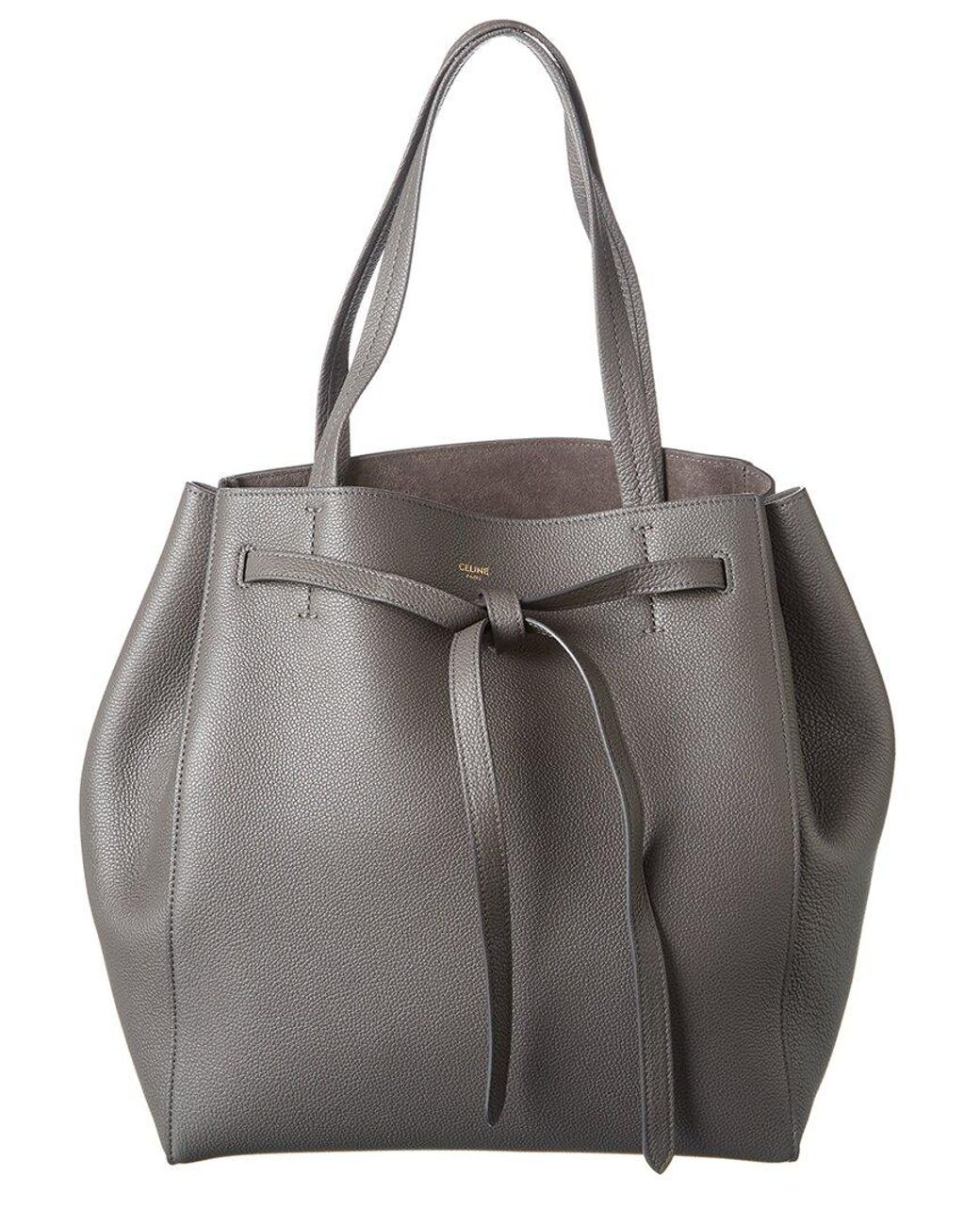 Celine Cabas Phantom Small Leather Tote in Grey | Lyst UK