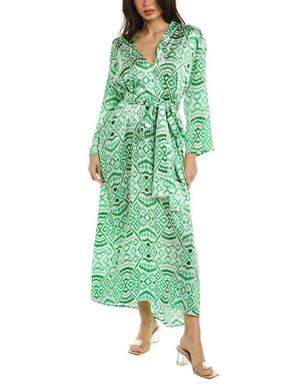 Eywasouls Malibu Ines Silk Maxi Dress in Green | Lyst